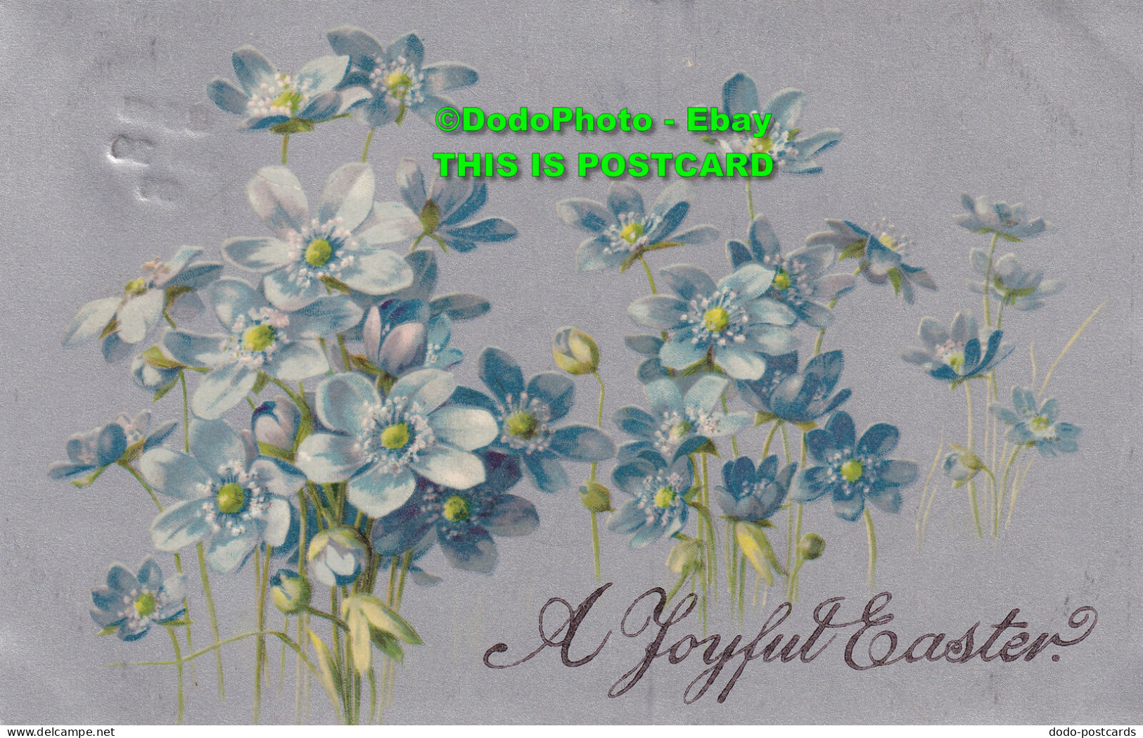 R420179 A Joyful Easter. Blue Flowers. Stewart And Woolf. Series No. 8009. 1907 - World