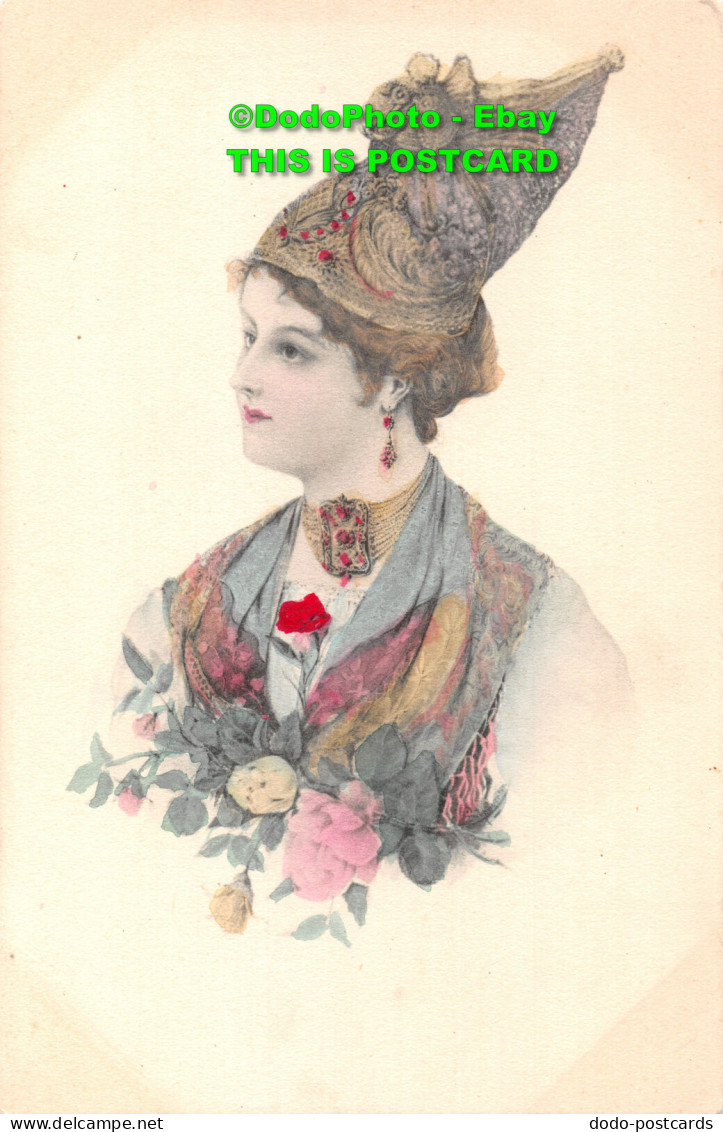 R420635 Woman With A Scarf And Necklace Around Her Neck - World