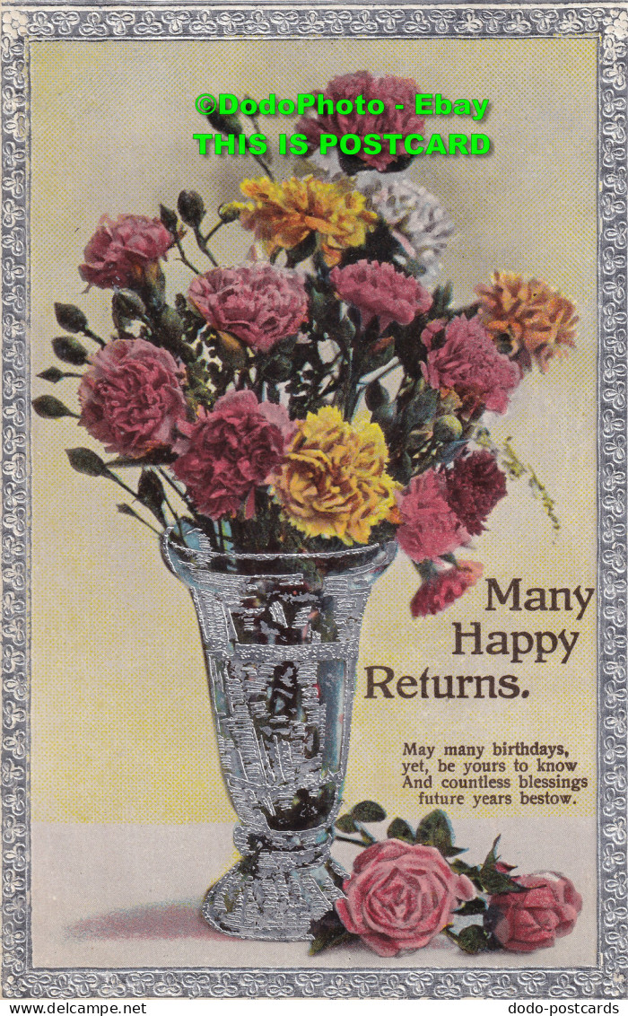 R420196 Many Happy Returns. Flowers In Vase. 1925 - World