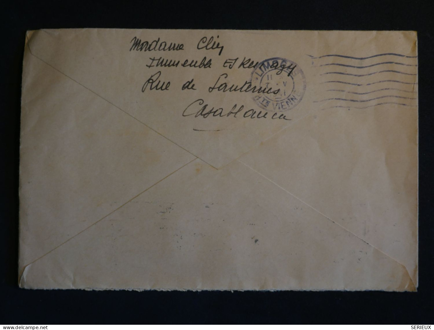 F2 B MAROC  LETTRE  1941 PAR AVION CASABLACA A LIMOGES FRANCE ++ AFF. PLAISANT+++ - Lettres & Documents