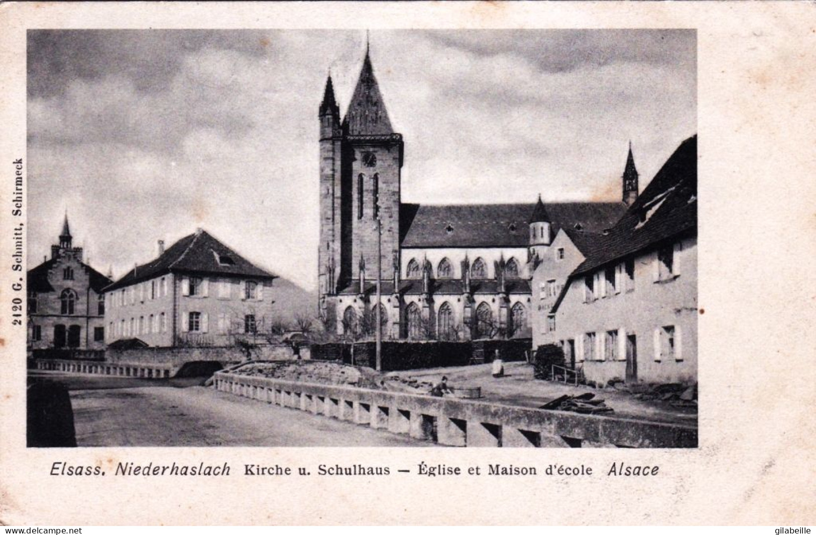 67 - Bas Rhin - NIEDERHASLACH - Eglise Et Maison D école - Kirche U Schulhaus - Sonstige & Ohne Zuordnung