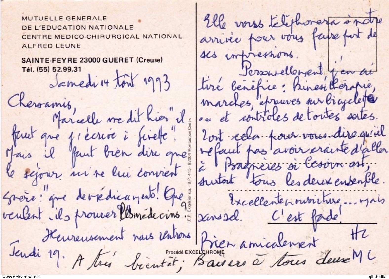 23- Creuse - SAINTE FEYRE - Centre Médico Chirurgical Alfred Leune - Autres & Non Classés