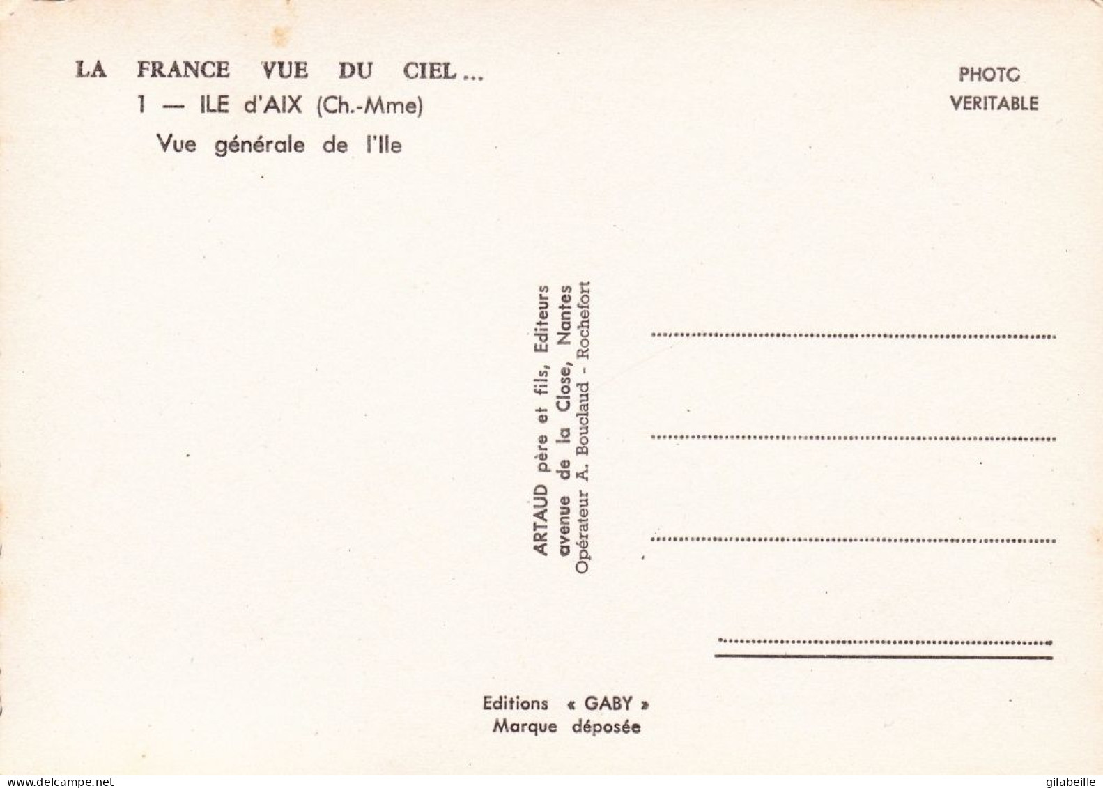 17 - Charente Maritime -  ILE D AIX -  Vue Aerienne De L Ile - Andere & Zonder Classificatie