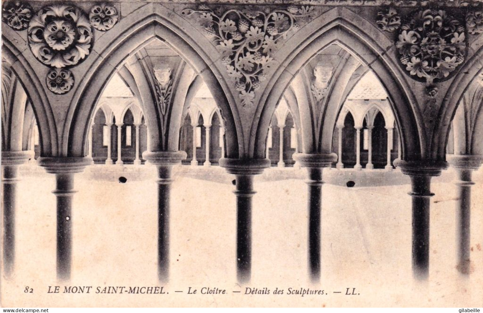 50 - Manche -  LE MONT SAINT MICHEL - Le Cloitre - Details Des Sculptures - Le Mont Saint Michel