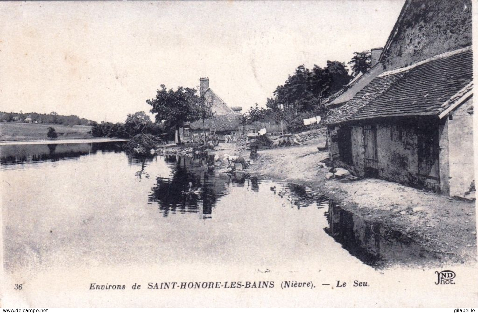 58 - Nievre -  SAINT HONORE LES BAINS -  Lavandiere Au Bord Du Seu - Saint-Honoré-les-Bains