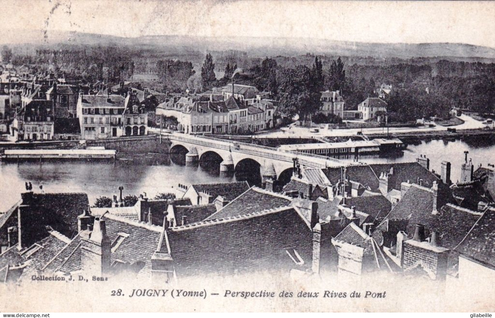 89 - Yonne -  JOIGNY -  Perspective Des Deux Rives Du Pont - Joigny