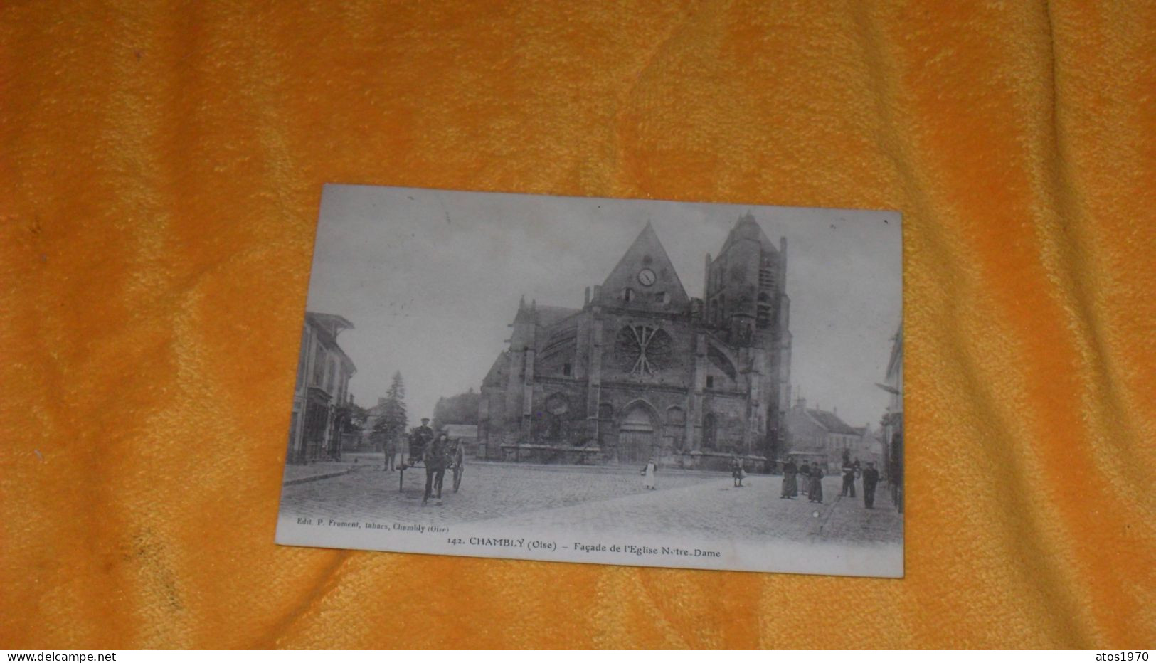 CARTE POSTALE ANCIENNE CIRCULEE DE 1922../ CHAMBLY OISE.- FACADE DE L'EGLISE NOTRE DAME....CACHETS + TIMBRE - Autres & Non Classés