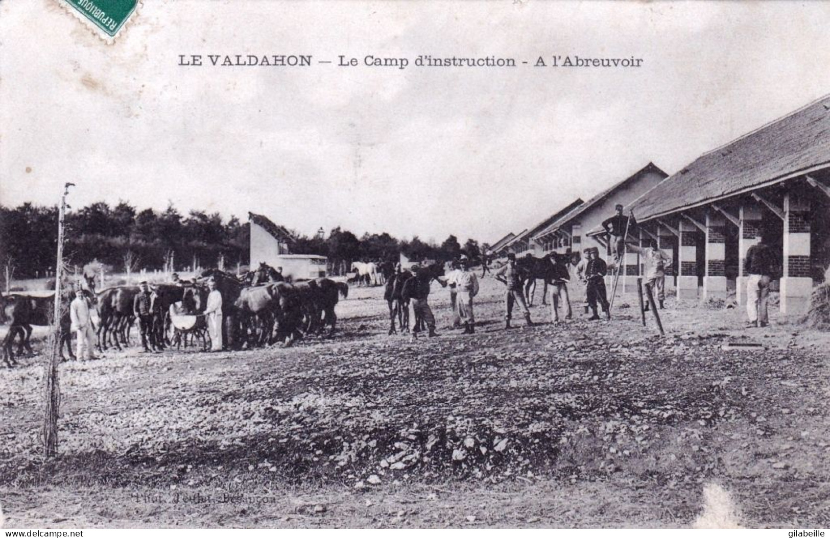 25 - Doubs -  Camp De  VALDAHON -  Le Camp D Instruction - A L Abreuvoir   - Militaria - Autres & Non Classés