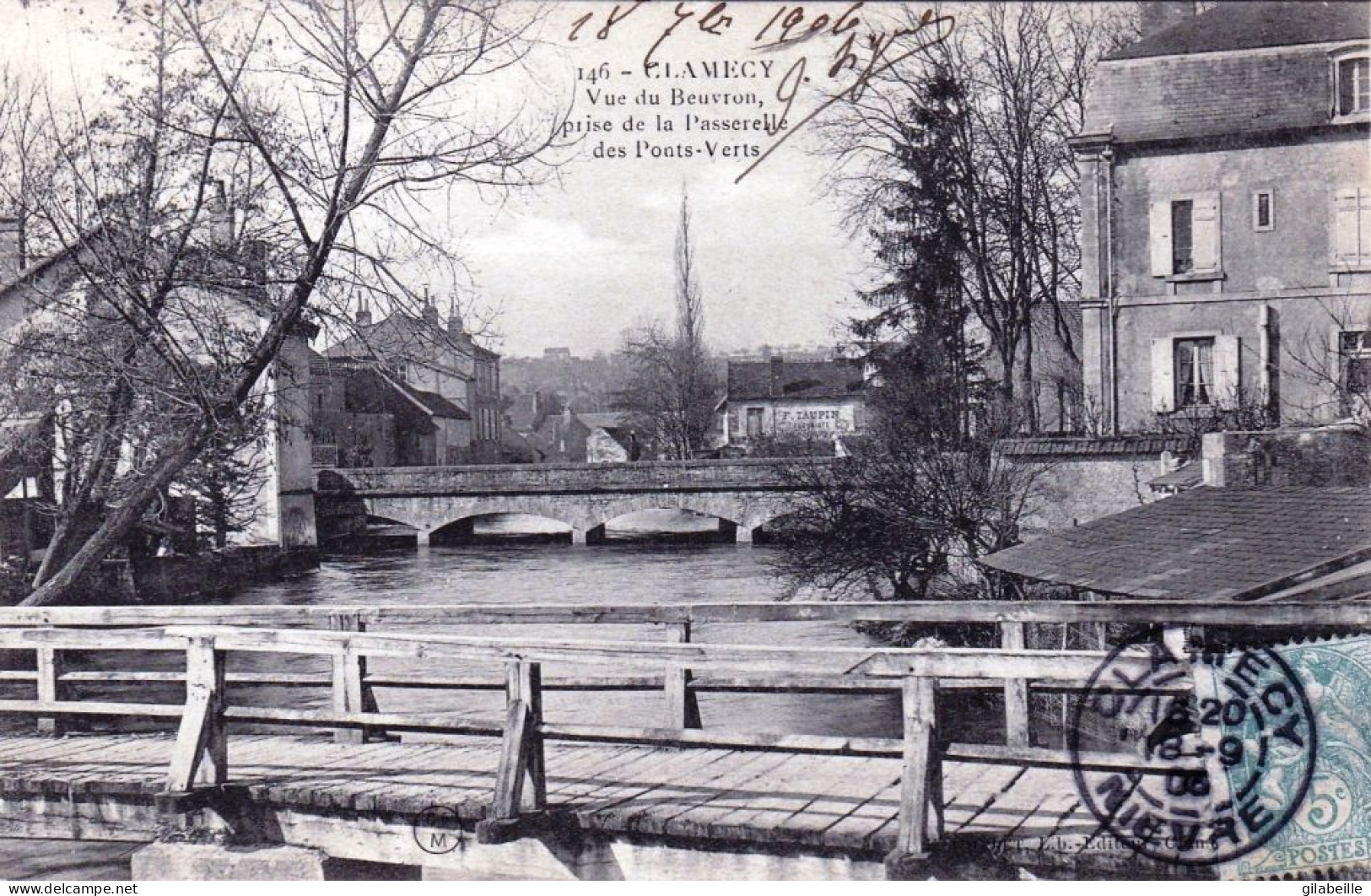 58 - Nievre -  CLAMECY - Vue Du Beuvron Prise De La Passerelle Des Ponts Verts - Clamecy