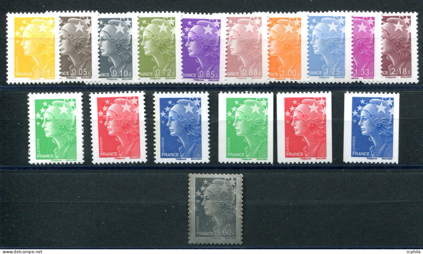 RC 27631 FRANCE 2008 LOT DE TIMBRES EN EURO A LA FACIALE 21,67€ NEUFS ** - Ungebraucht