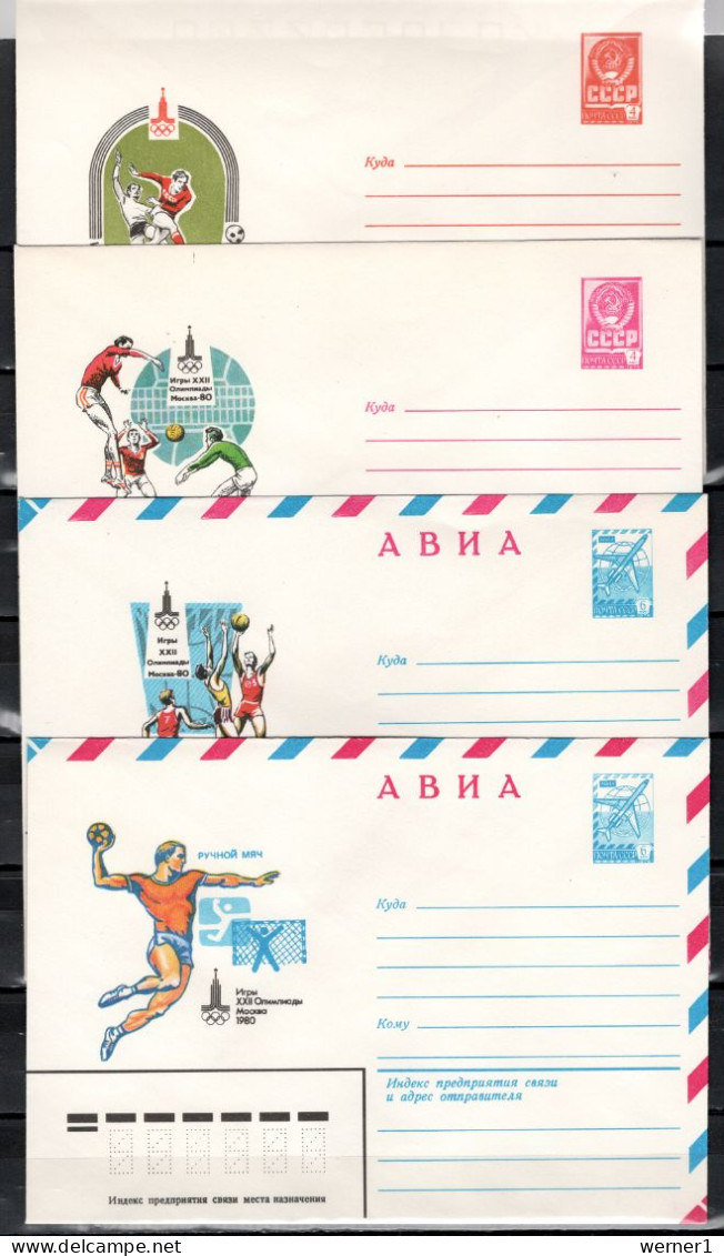 USSR Russia 1980 Olympic Games Moscow, Football Soccer, Volleyball, Basketball, Handball 4 Commemorative Covers - Summer 1980: Moscow