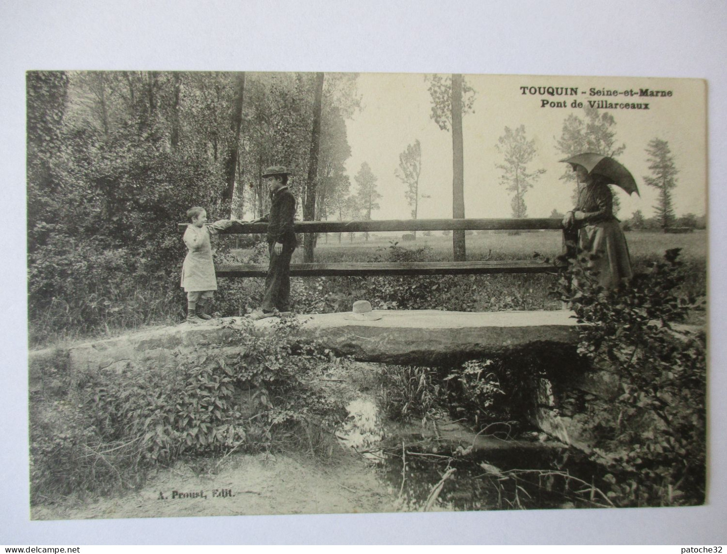 Cpa...Touquin...(seine-et-marne)...pont De Villarceaux...animée... - Sonstige & Ohne Zuordnung