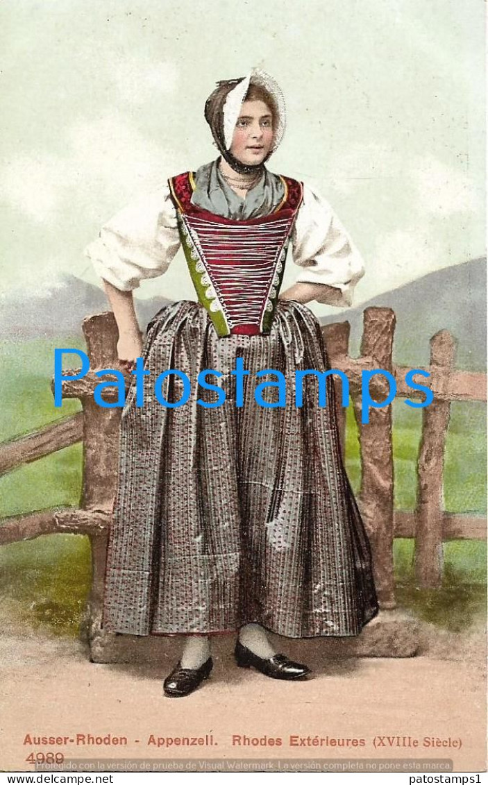 228951 SWITZERLAND AUSSER RHODEN COSTUMES WOMAN POSTAL POSTCARD - Andere & Zonder Classificatie