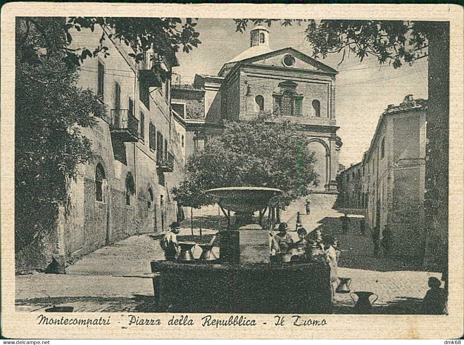MONTE COMPATRI ( ROMA ) PIAZZA DELLA REPUBBLICA - IL DUOMO - EDIZIONE VILLA - 1940s  (20585) - Sonstige & Ohne Zuordnung
