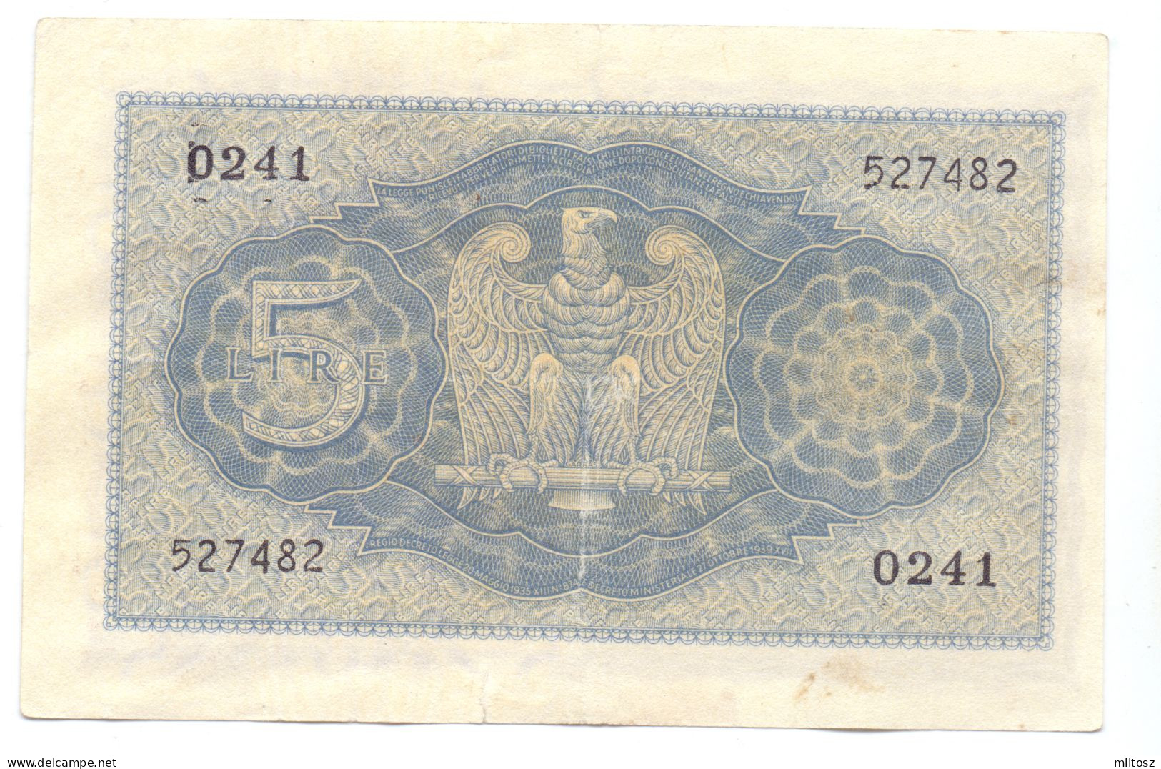 Italy 5 Lire 1940 - Italië– 5 Lire
