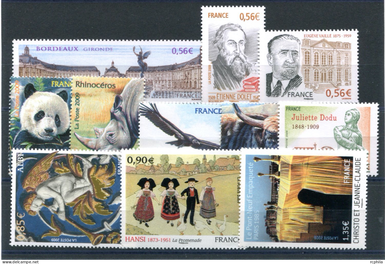 RC 27634 FRANCE 2009 LOT DE TIMBRES EN EURO A LA FACIALE 8,06€ NEUFS ** - Unused Stamps