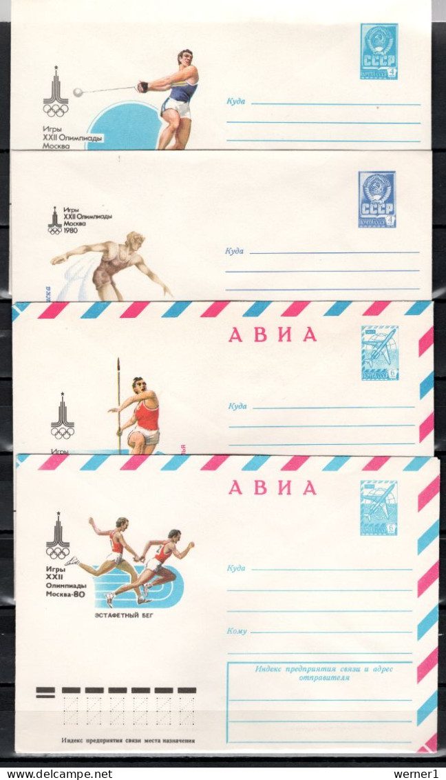 USSR Russia 1980 Olympic Games Moscow, Athletics 8 Commemorative Covers - Zomer 1980: Moskou