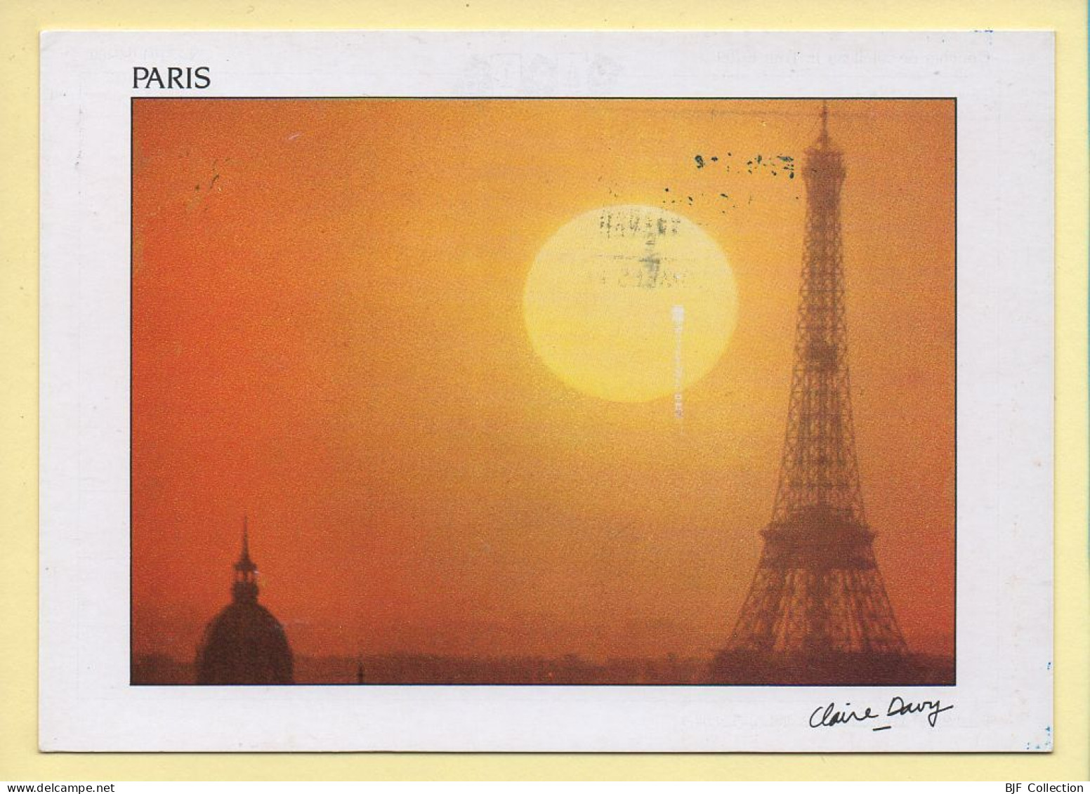 Coucher De Soleil : Sur La Tour Eiffel / Paris (voir Scan Recto/verso) - Contraluz