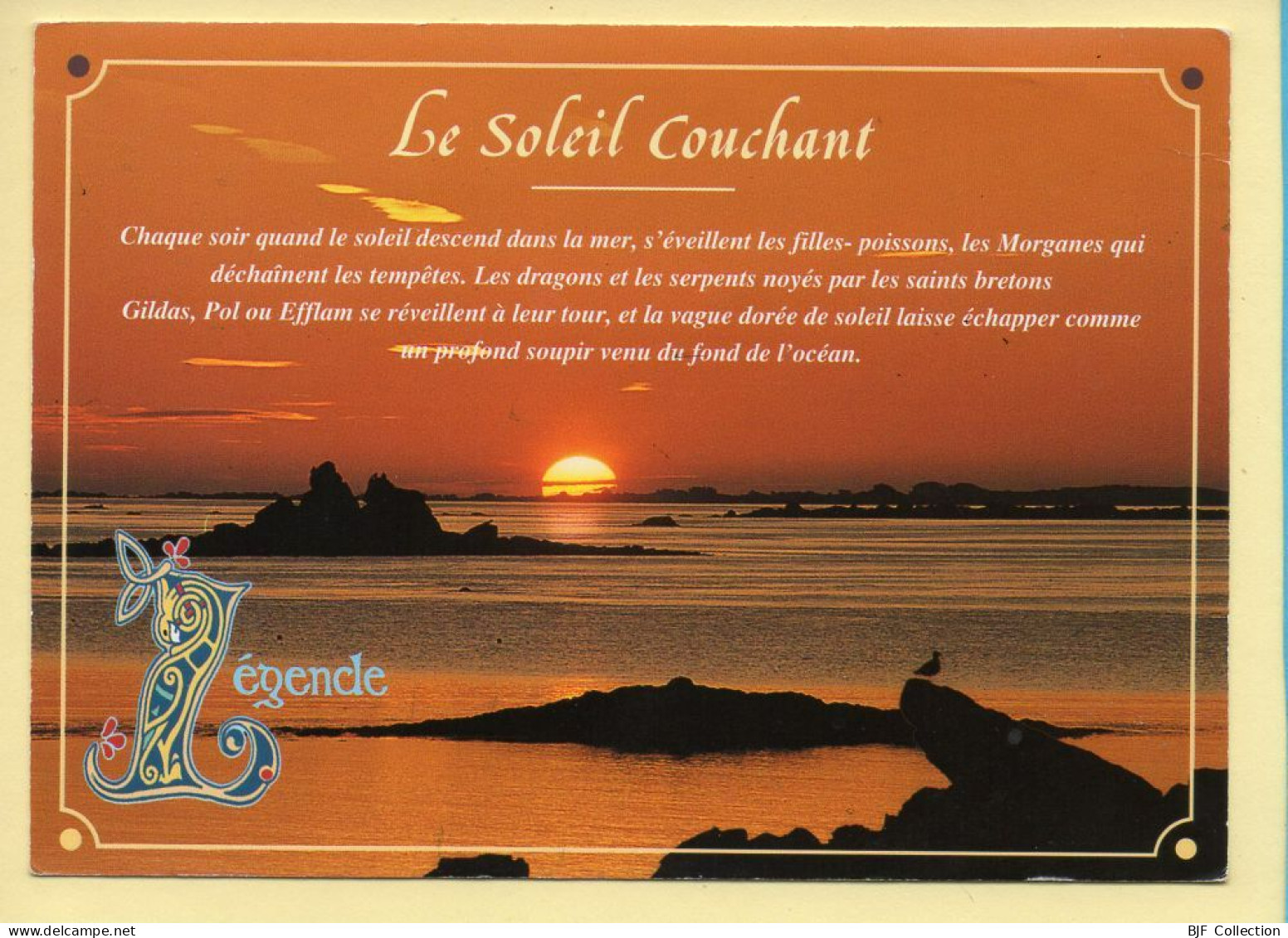 Coucher De Soleil : La Légende Du Soleil Couchant / Bretagne (voir Scan Recto/verso) - Hold To Light