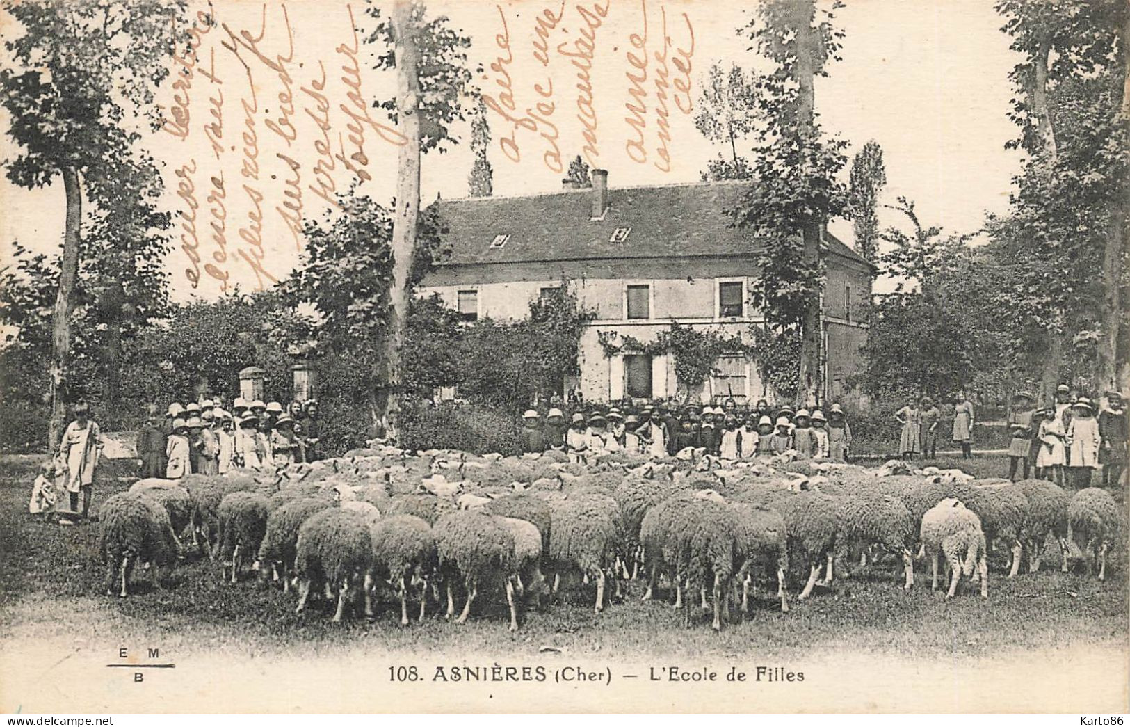 Asnières * L'école Des Filles * Moutons Agriculture - Autres & Non Classés