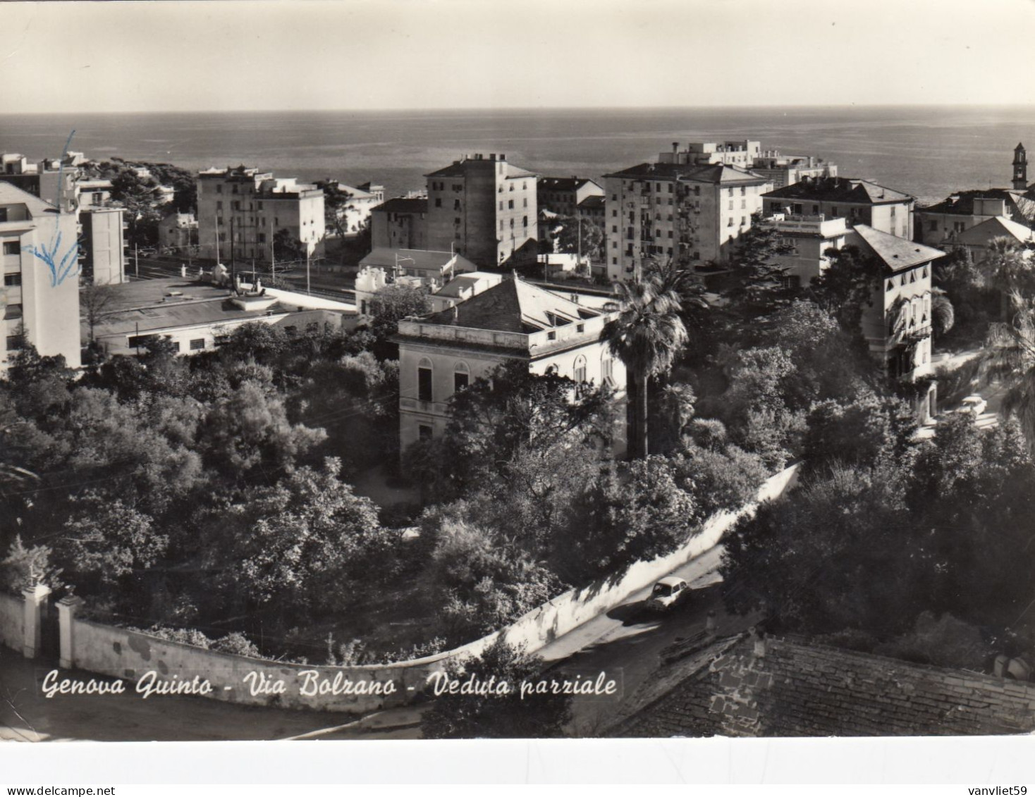 GENOVA QUINTO-VIA BOLZANO-VEDUTA PARZIALE-CARTOLINA VERA FOTOGRAFIA VIAGG. IL8-8-1963 - Genova (Genua)