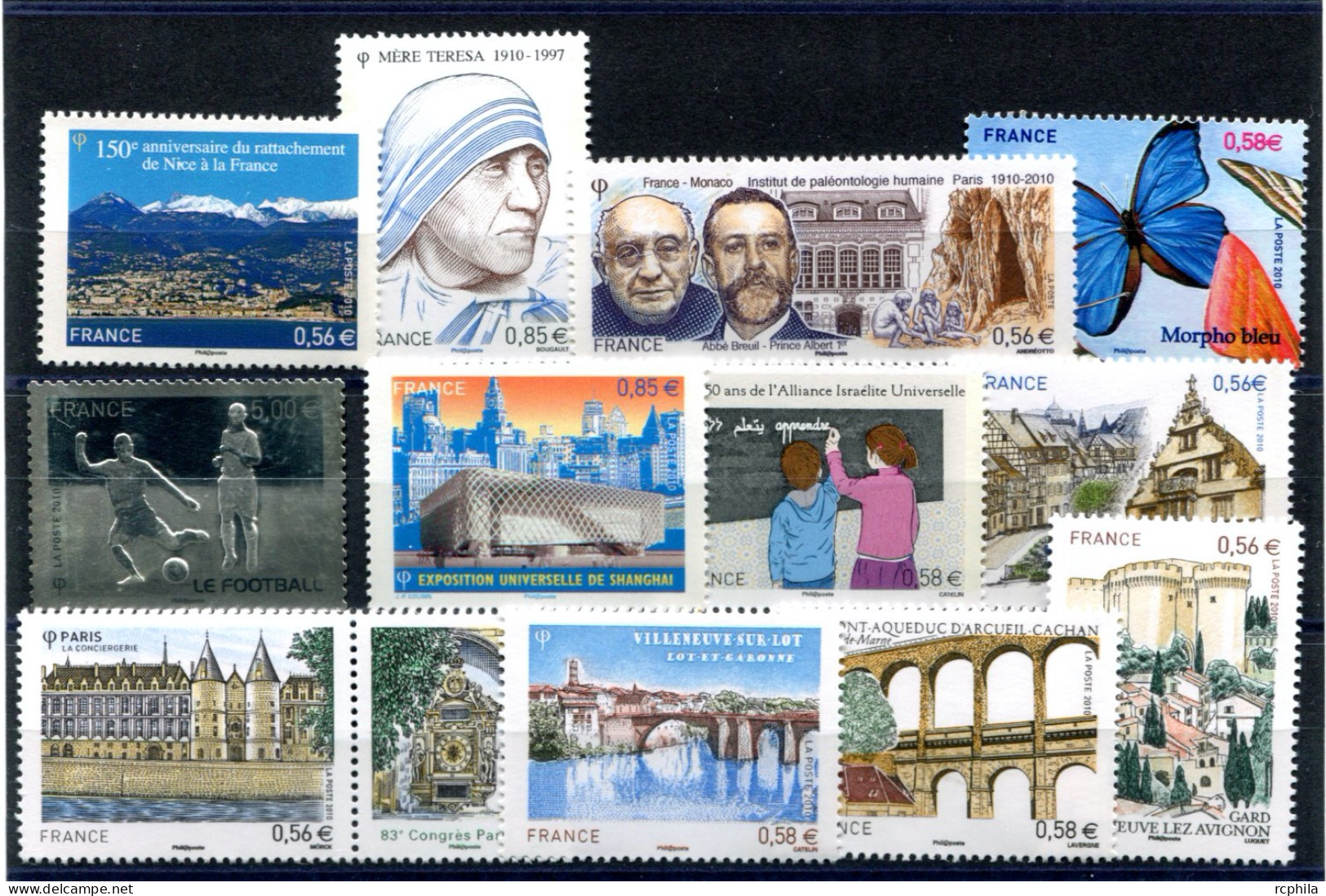 RC 27636 FRANCE 2010 LOT DE TIMBRES EN EURO A LA FACIALE 11,82€ NEUFS ** - Unused Stamps