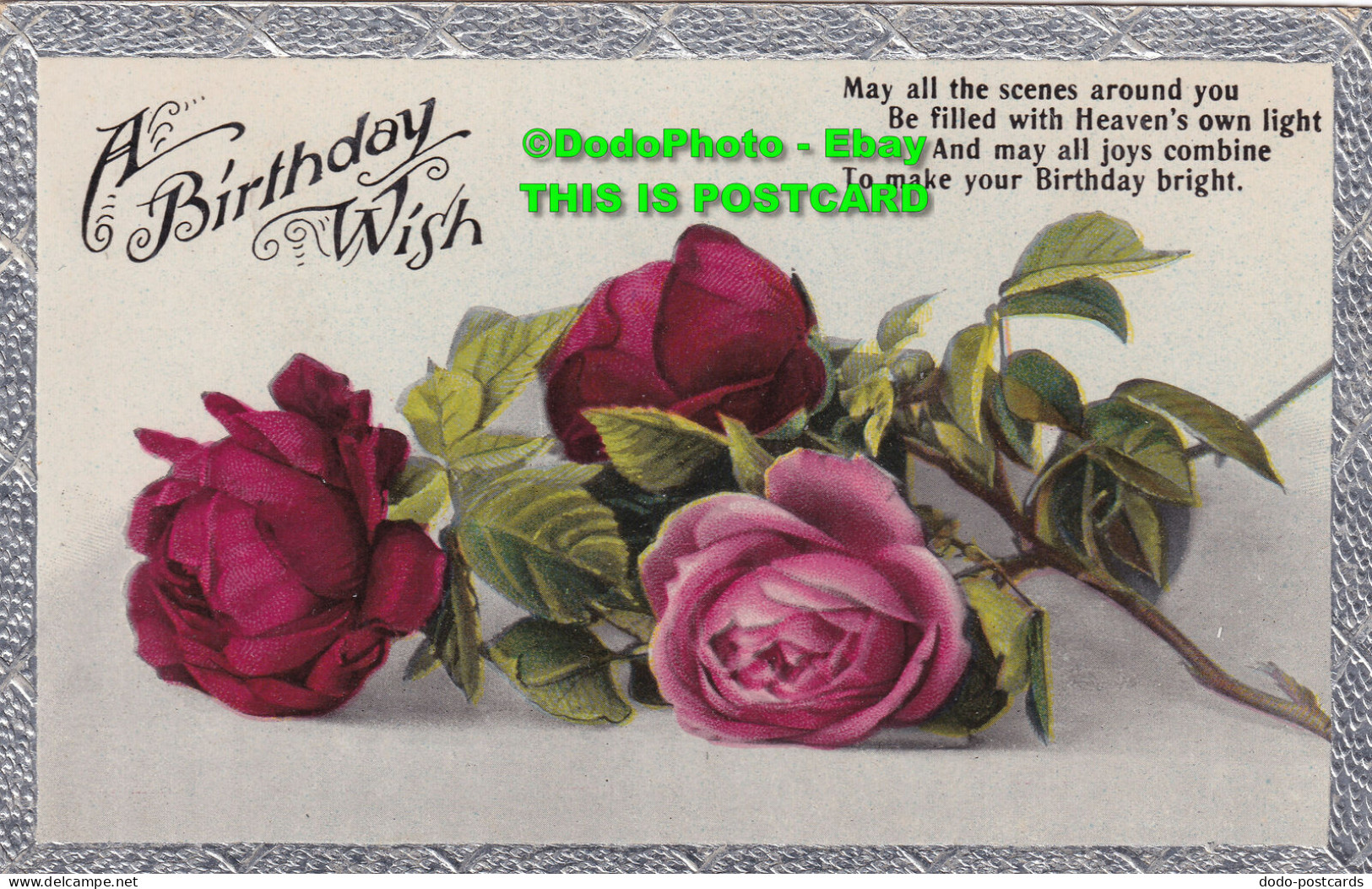 R420302 A Birthday Wish. Roses. Postcard - World