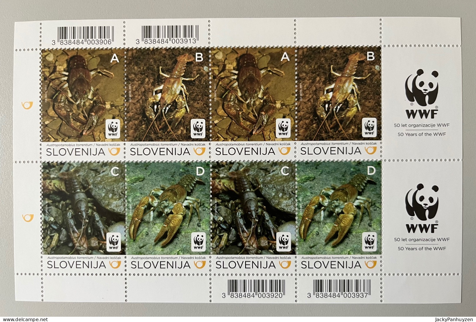 WWF 2011 : SLOVENIA - 50 Years WWF - Underwater Fauna - MNH ** - Neufs