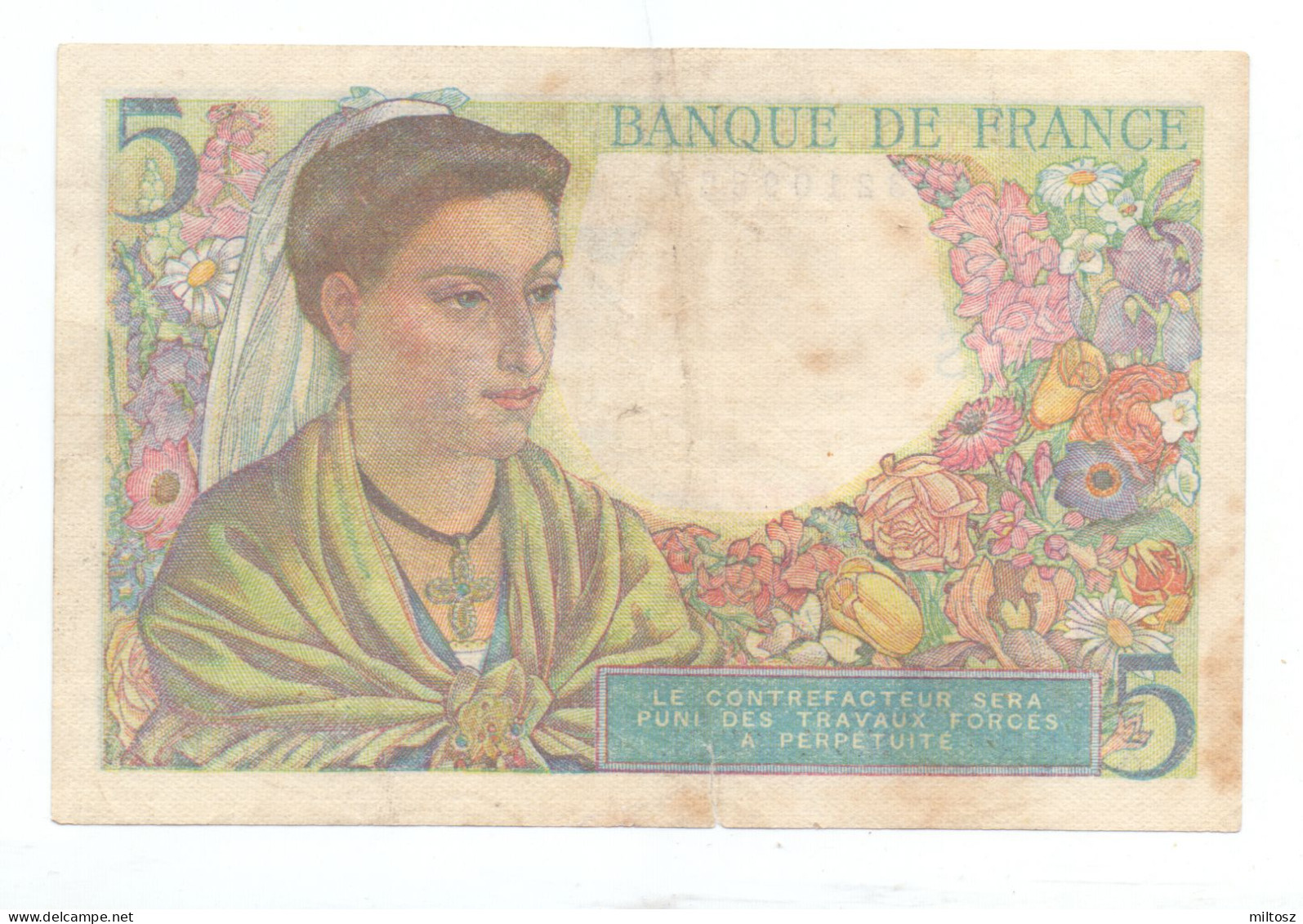 France 5 Francs 1945 - 5 F 1943-1947 ''Berger''