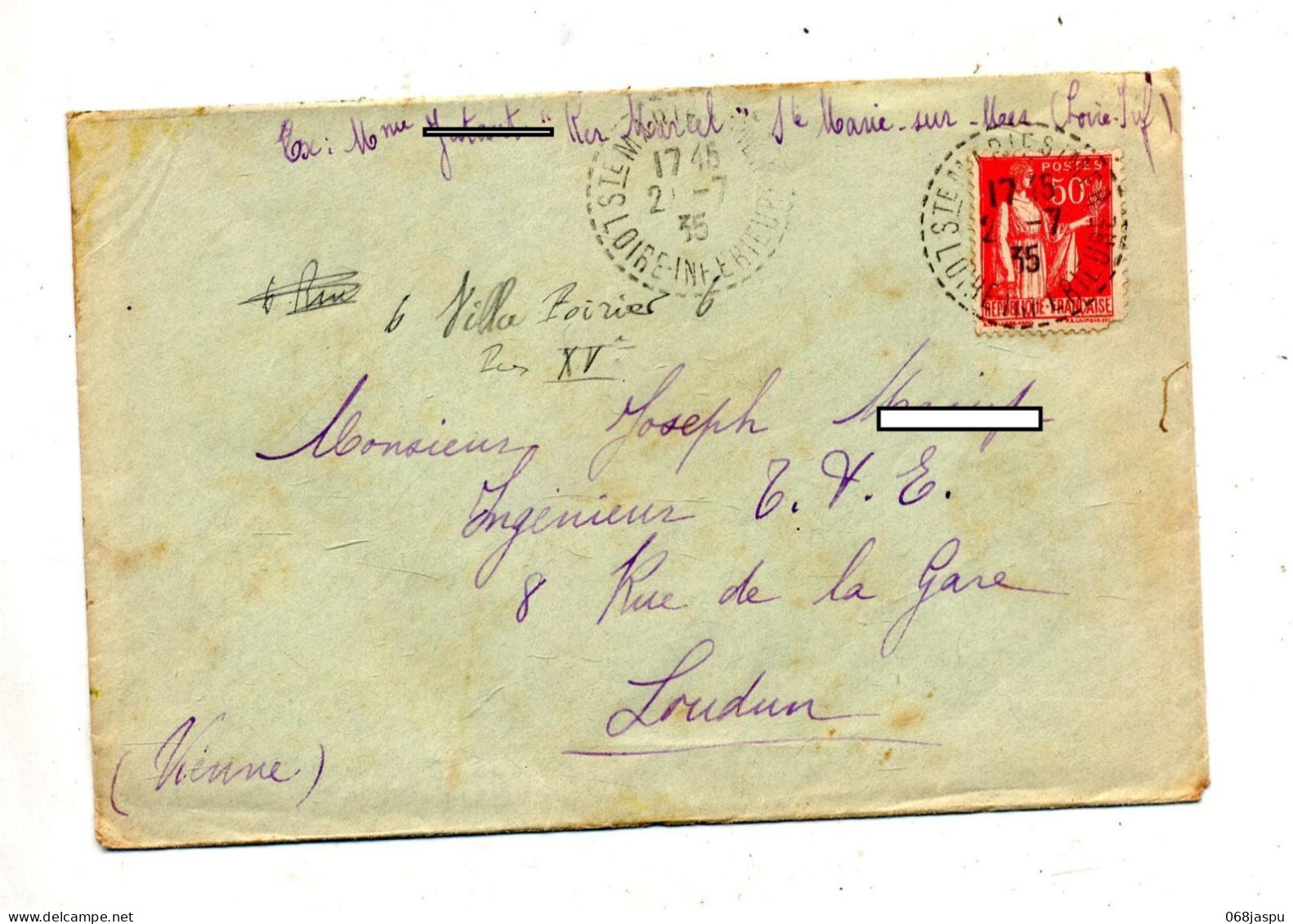 Lettre Cachet Sainte Marie Sur Paix - Cachets Manuels