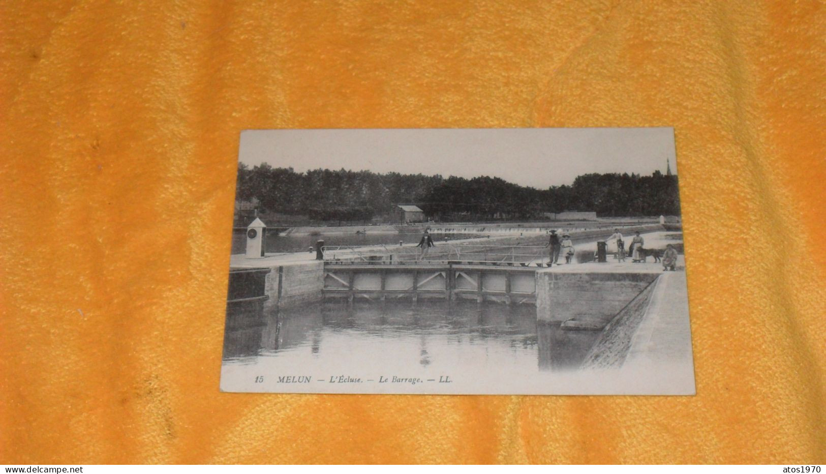 CARTE POSTALE ANCIENNE CIRCULEE DE 1914../ MELUN.- L'ECLUSE. LE BARRAGE...CACHET.. - Melun