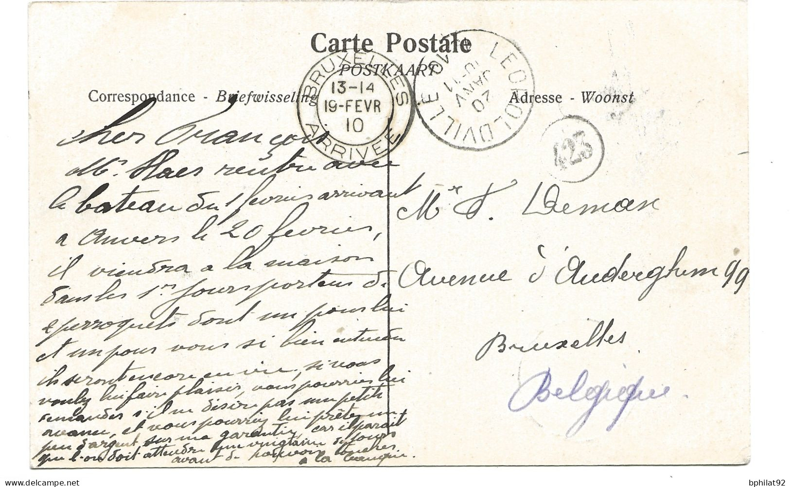 !!! CONGO, CPA DE 1910, DÉPART DE LISALA POUR BRUXELLES (BELGIQUE) - Briefe U. Dokumente