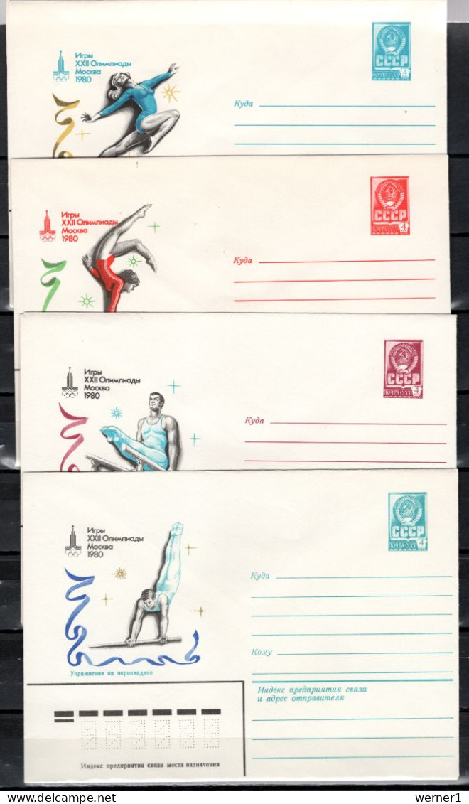 USSR Russia 1980 Olympic Games Moscow, Gymnastics 6 Commemorative Covers - Estate 1980: Mosca