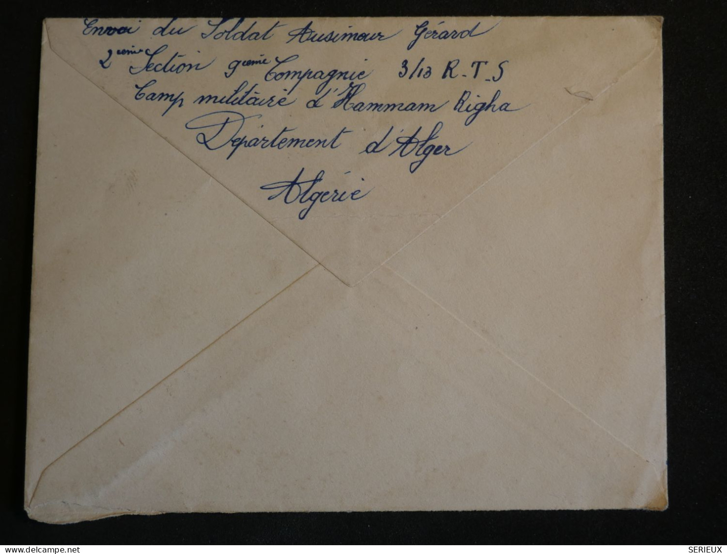 F2 B ALGERIE  LETTRE  RR 1949 HAMMAM RIGHA   A GRADIGNAN FRANCE + AFF. INTERESSANT+++ - Lettres & Documents