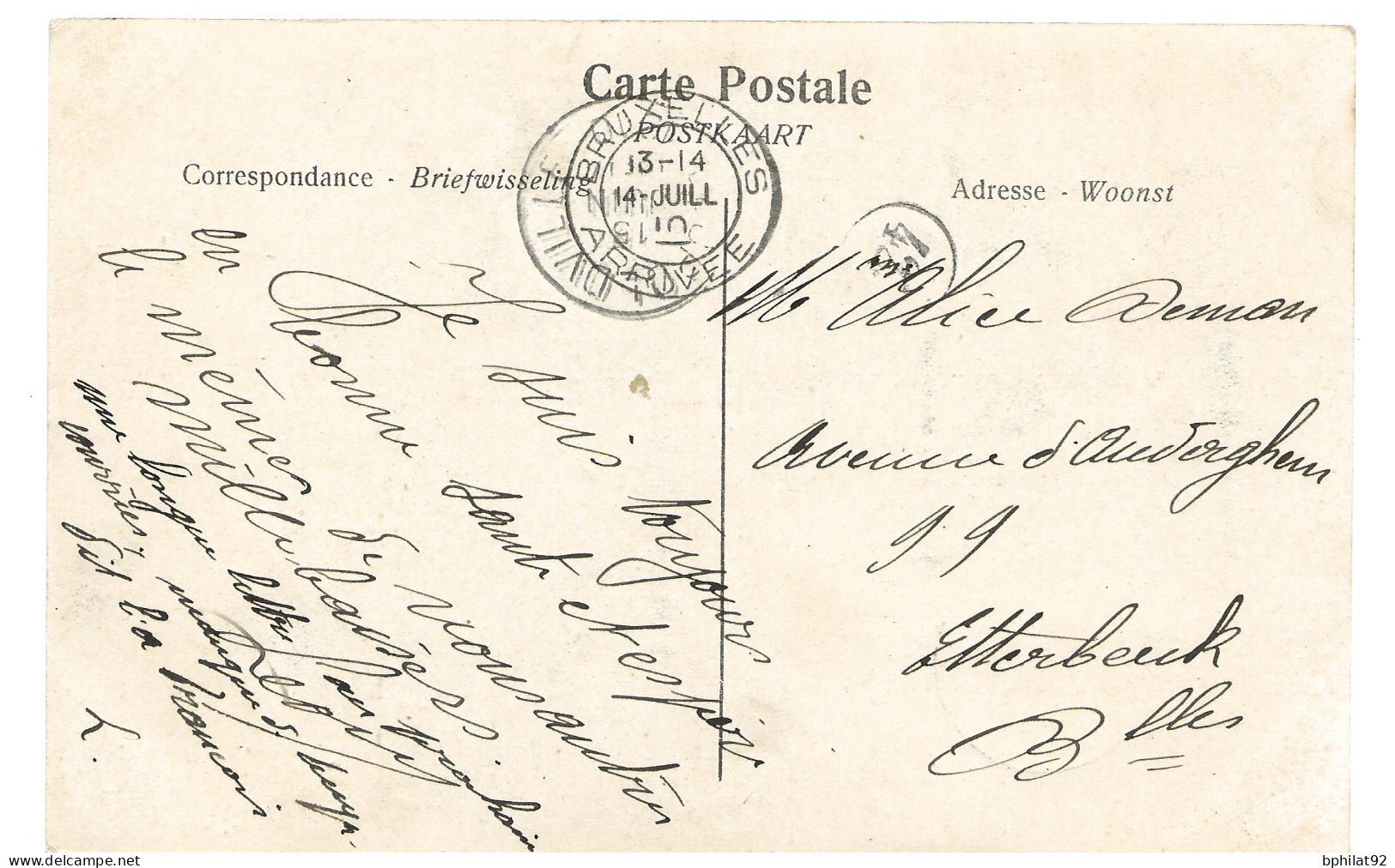 !!! CONGO, CPA DE 1910, DÉPART DE LISALA POUR BRUXELLES (BELGIQUE) - Covers & Documents