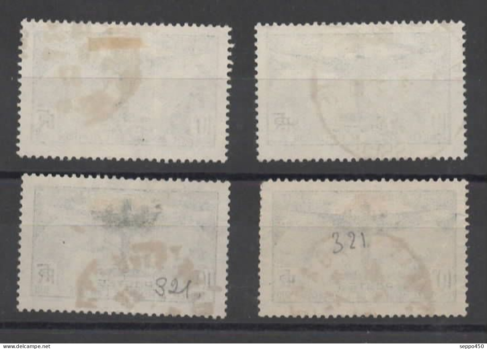 YT 321, 10FR TRAVERSEE ATLANTIQUE,  4 TIMBRES AVEC DIVERS OBLITERATIONS STAMPS BRIEFMARKEN - Used Stamps