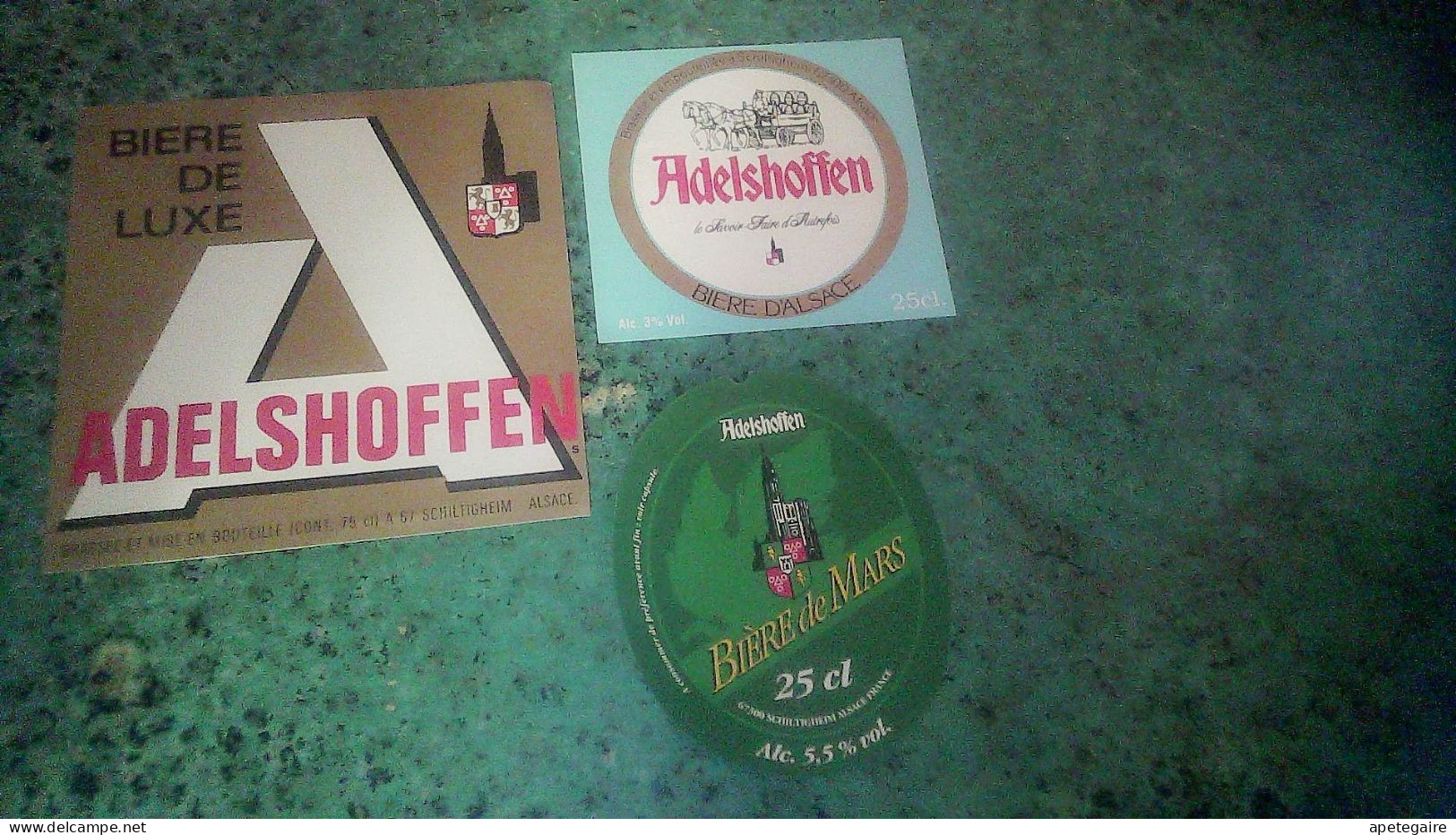 Schiltigheim Brasserie Adelshoffen  Lot X 3 Anciennes étiquettes De Bière De Mars .de Luxe Et Ordinaire 33 Cl - Bière