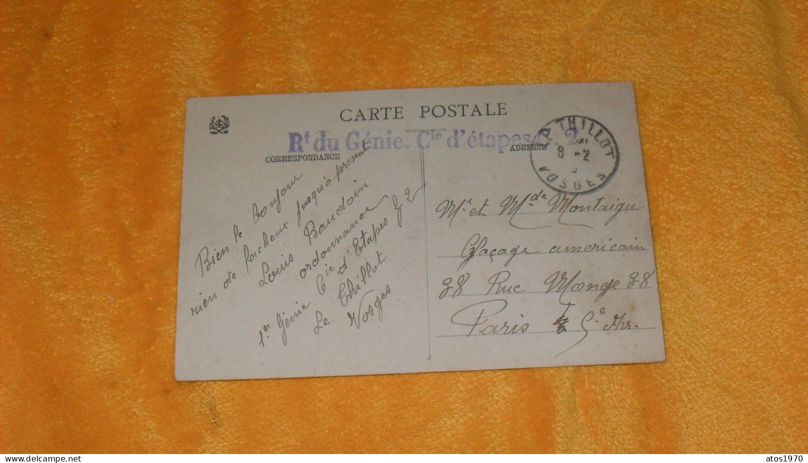 CARTE POSTALE ANCIENNE CIRCULEE DATE ?../ AU BALLON D'ALSACE.- LA VALLEE ...CACHET REGt DU GENIE CIE D'ETAPES..LE CAPITA - Autres & Non Classés