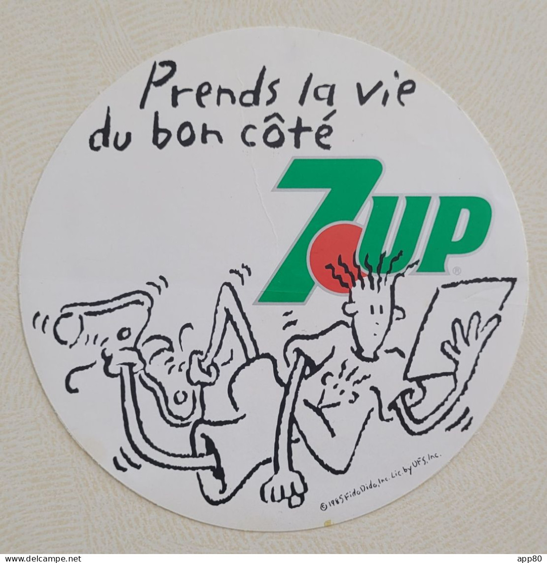 Autocollant Vintage Marque 7UP Fido Dido - 1985 - Stickers