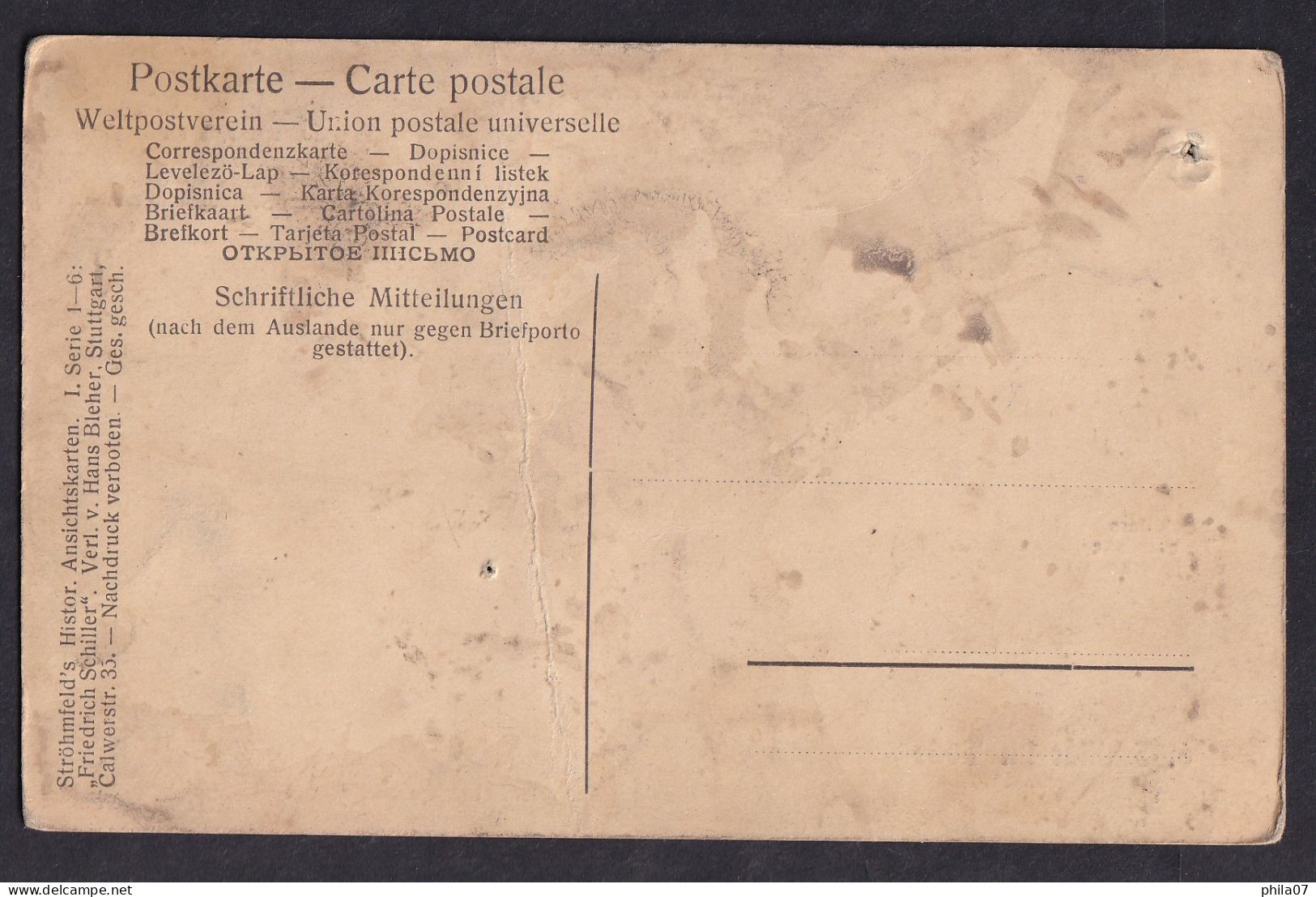 Friedrich Schillers - Hundertstem Todesjahr / Visible Two Small Holes / Postcard Not Circulated, 2 Scans - Writers