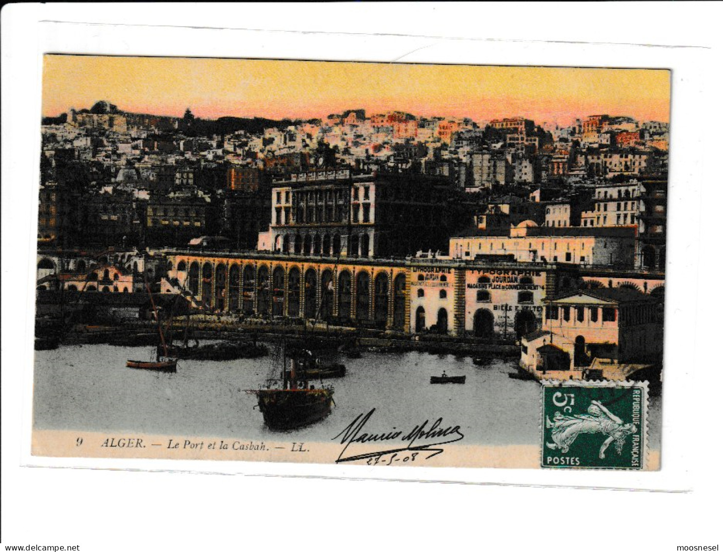 Antike Postkarte Alger Le Port Et La Casbah - Algerien