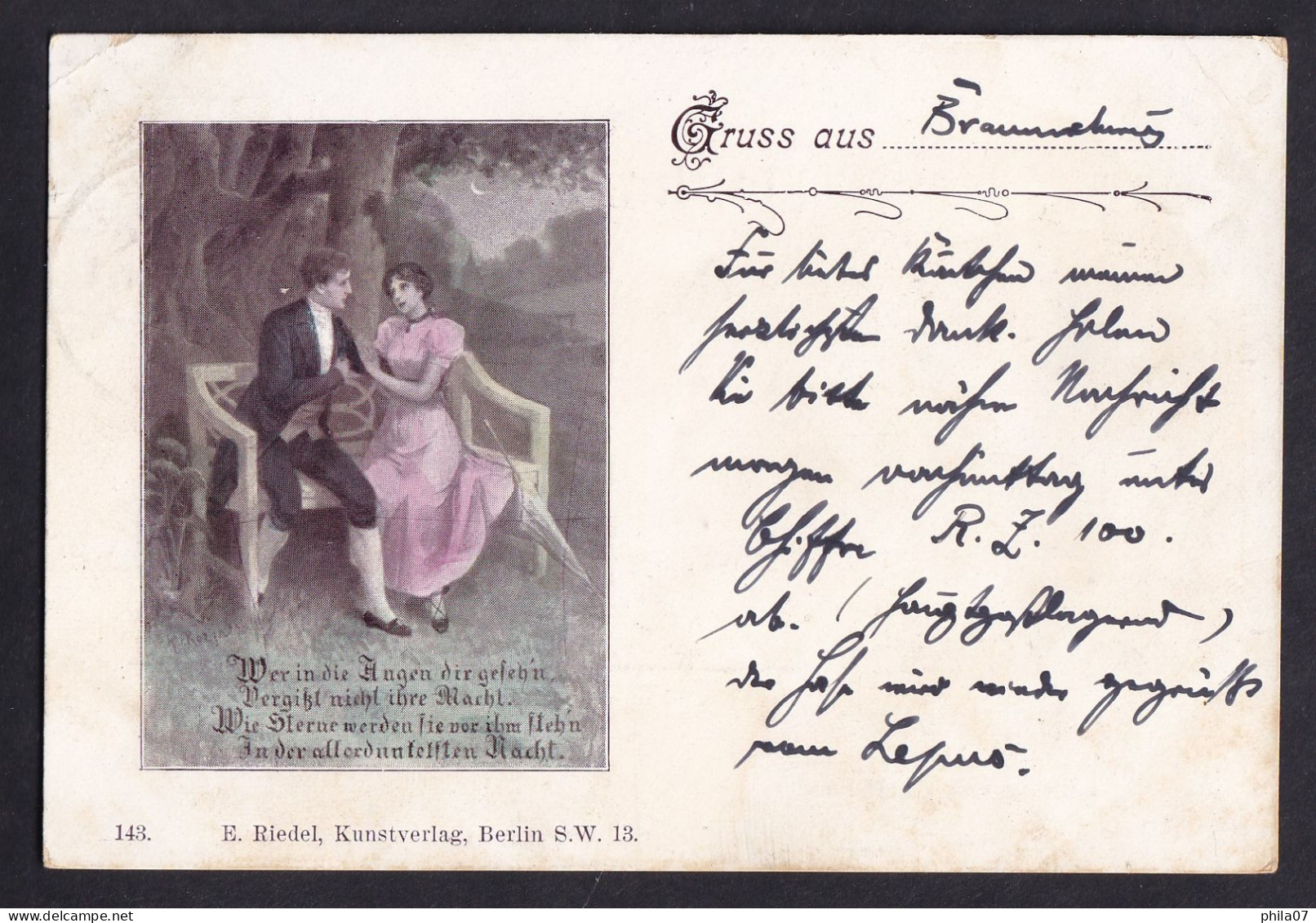 Gruss Aus ... - E. Ridel, Kunstverlag, Berlin S.W. 13. / Year 1901 / Long Line Postcard Circulated, 2 Scans - Souvenir De...