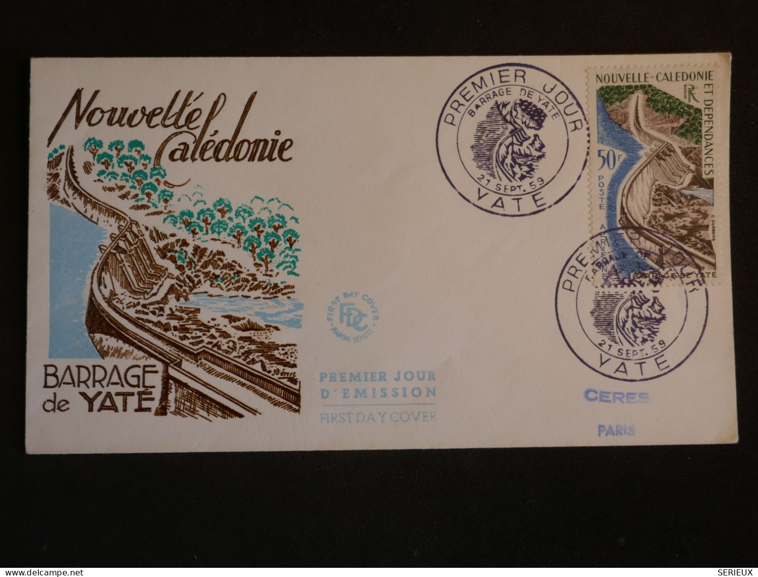 F2 B NOUVELLE CALEDONIE  LETTRE FDC 1953 VATE A PARIS FRANCE  + AFF. INTERESSANT+++ - Lettres & Documents
