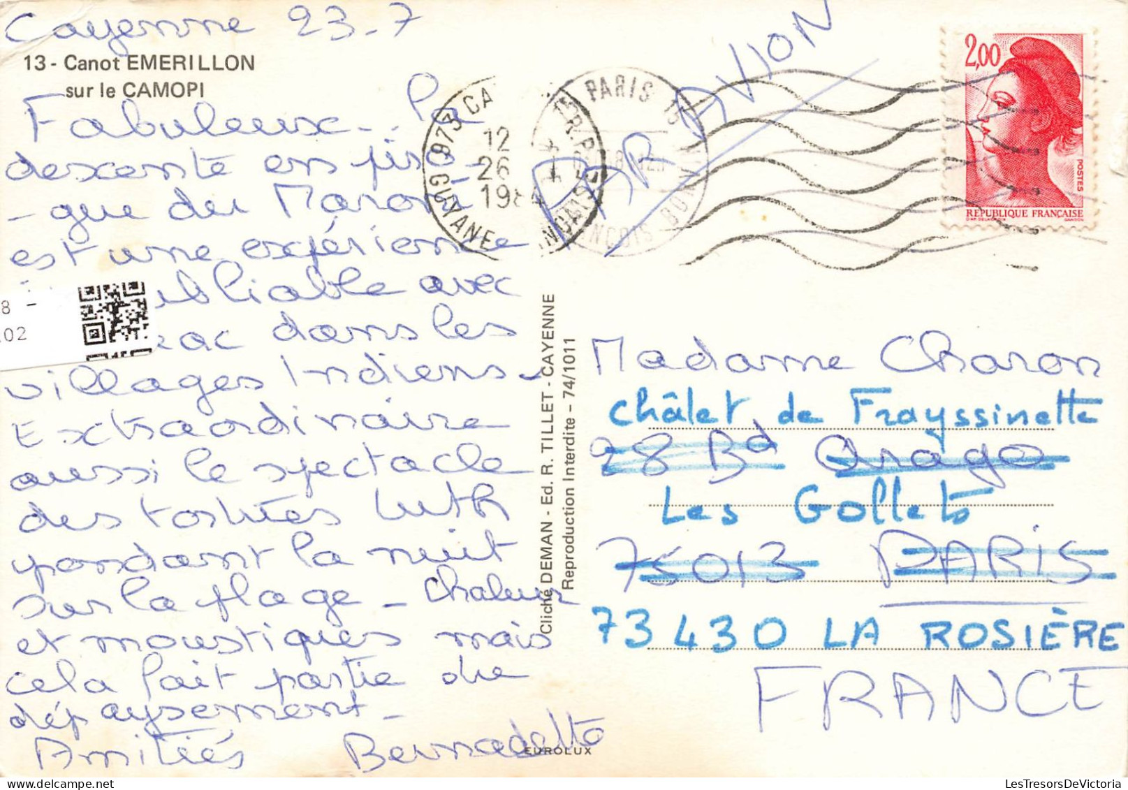 FRANCE - Canot Emerillon Sur Le Camopi - Animé - Barque - Carte Postale - Sonstige & Ohne Zuordnung