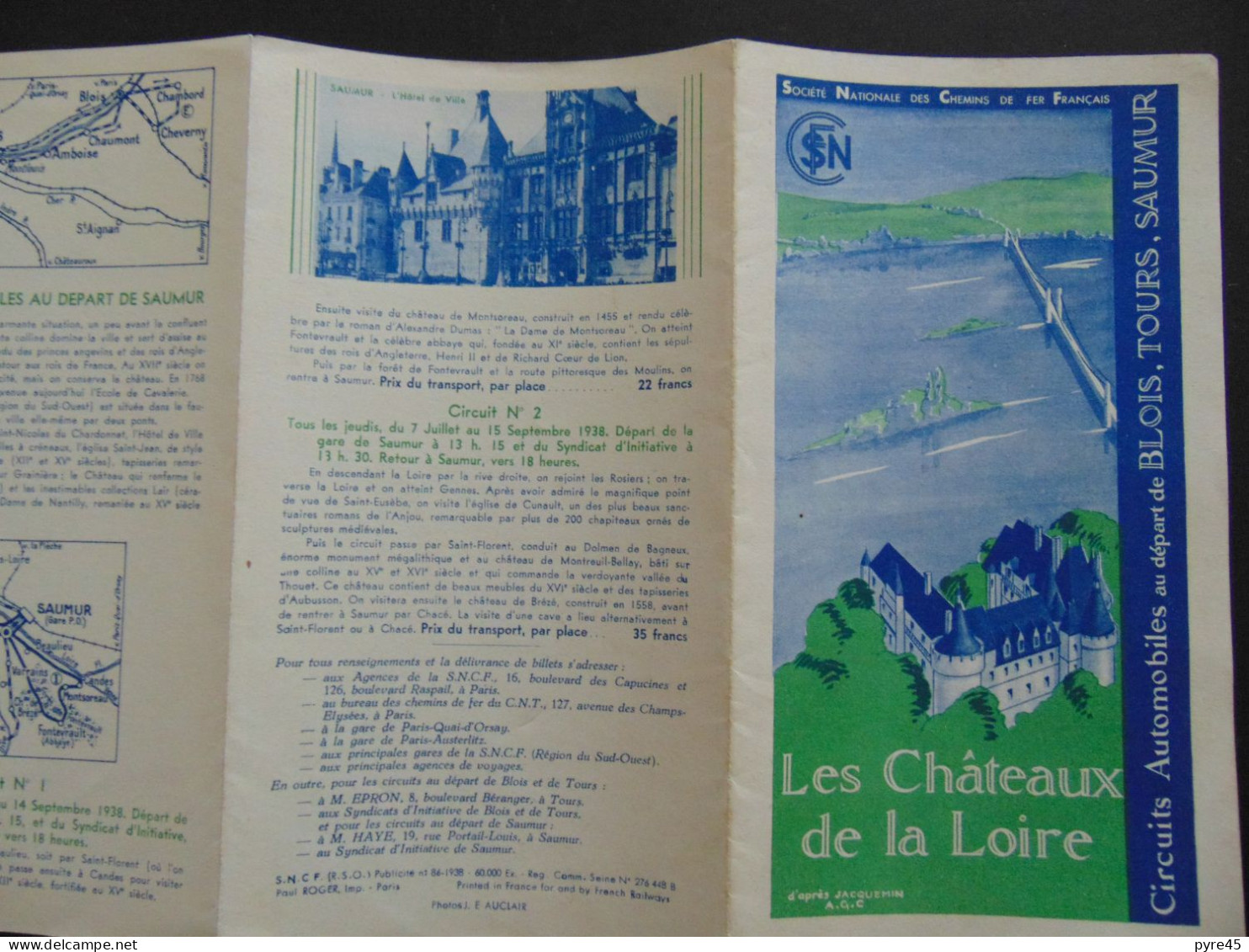 CIRCUITS AUTOMOBILES LES CHATEAUX DE LA LOIRE SNCF - Tourism Brochures