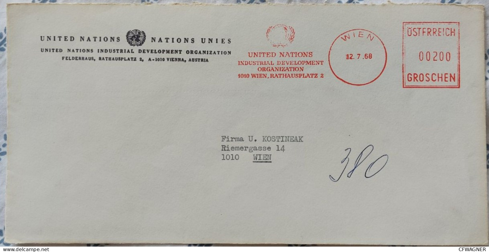United Nations Industrial Development 1968, EMA, Meter, Freistempel - Machines à Affranchir (EMA)