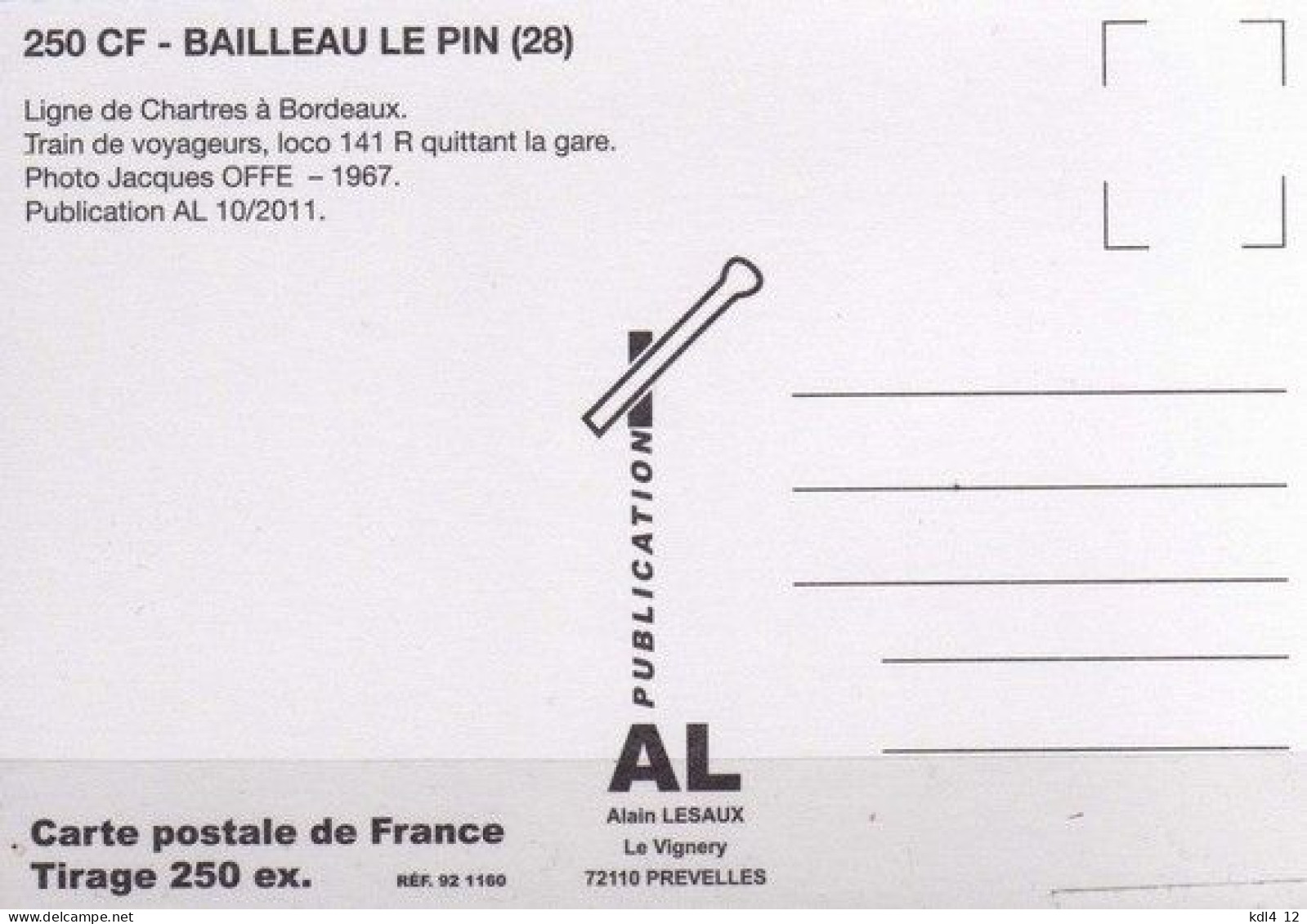 AL 250 - Train - Loco 141 R En Gare - BAILLEAU LE PIN - Eure Et Loir - SNCF - Other & Unclassified