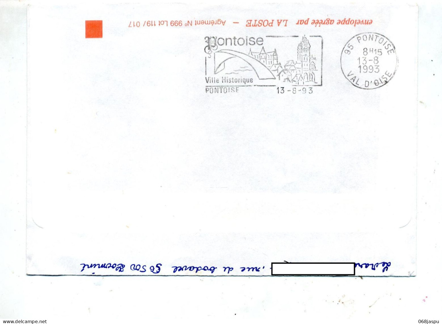 Lettre Flamme Pontoise Cachet Saint  Aven Fausse Direction - Mechanical Postmarks (Advertisement)