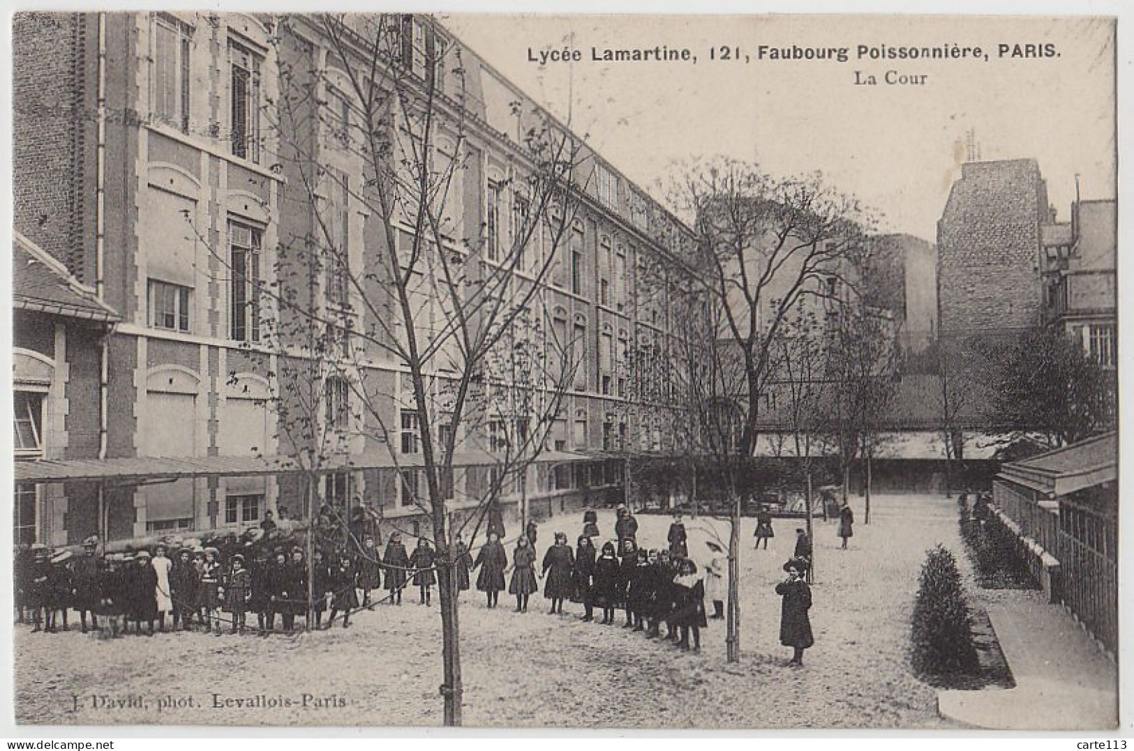 75 - B18229CPA - PARIS - ARR. 02 - Lycee LAMARTINE Faubourg Poissonniere - La Cour - Très Bon état - PARIS - Distrito: 02