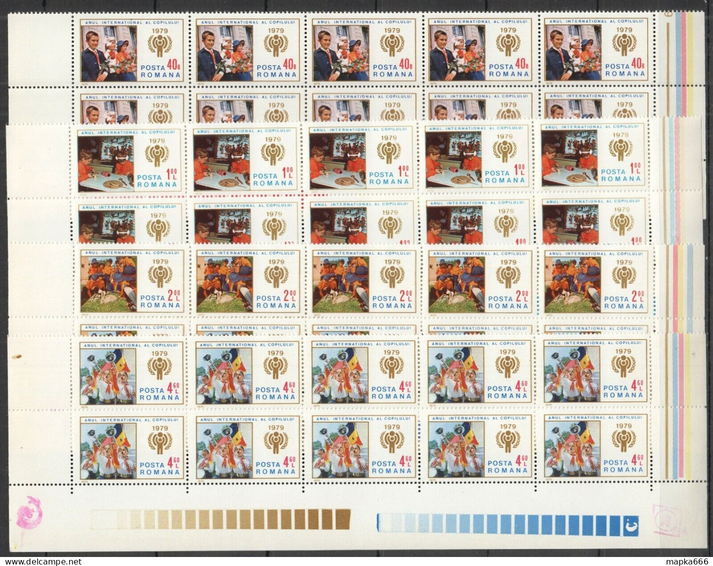 Rm190 1979 Romania Art Youth Year Scouting #3590-93 Michel 22 Euro 10Set Mnh - Sonstige & Ohne Zuordnung